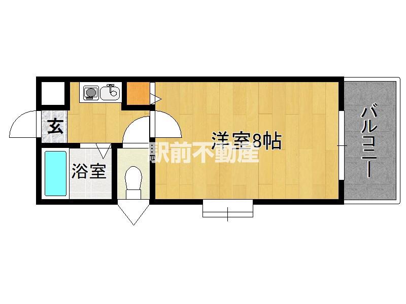 THE SQUARE ATAGO RES(1K/8階)の間取り写真