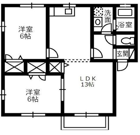 アイリーブランチ III(2LDK/2階)の間取り写真