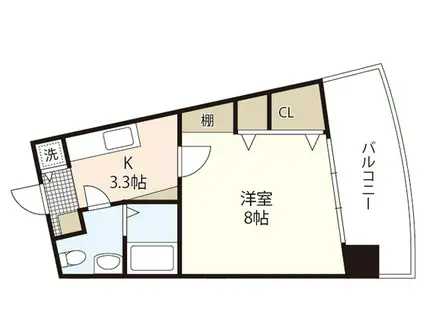 サンクレスト(1K/4階)の間取り写真