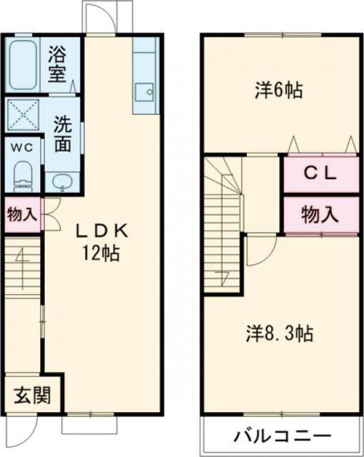 メイユール(2LDK/1階)の間取り写真