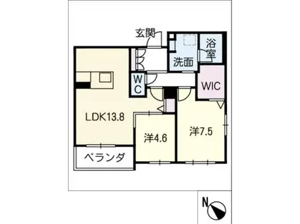 HARAX萩原町(2LDK/3階)の間取り写真