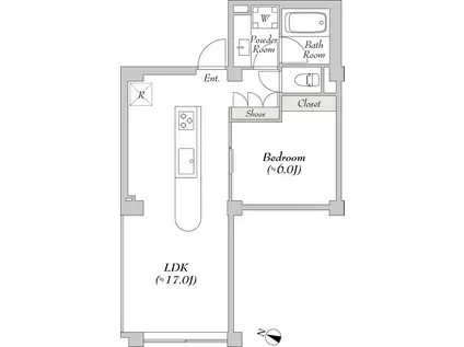 LUMIEC WASEDA ルミーク早稲田(1LDK/1階)の間取り写真