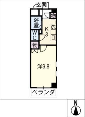 アメニティ堀越(1K/2階)の間取り写真