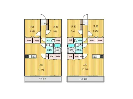ヴェルビラージュ(2LDK/2階)の間取り写真