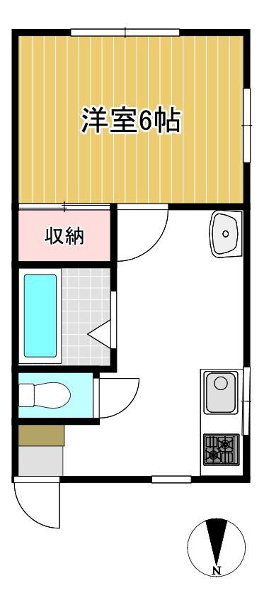 メゾン石田(1K/2階)の間取り写真