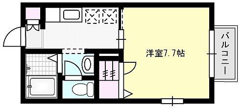 エスポワール(1K/1階)の間取り写真