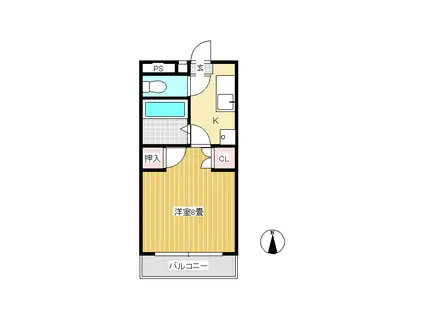 新日本ハイツ(1K/1階)の間取り写真