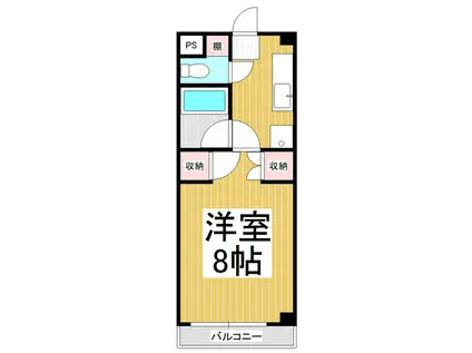 ファンテイン相生(1K/1階)の間取り写真