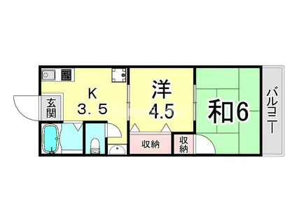 シティハイム・ウィステリア(2K/2階)の間取り写真