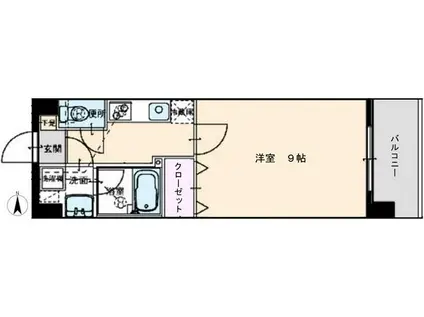 八番町ビルディング(1K/2階)の間取り写真