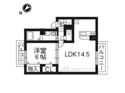 ラ・プリマベーラB棟(1LDK/2階)の間取り写真