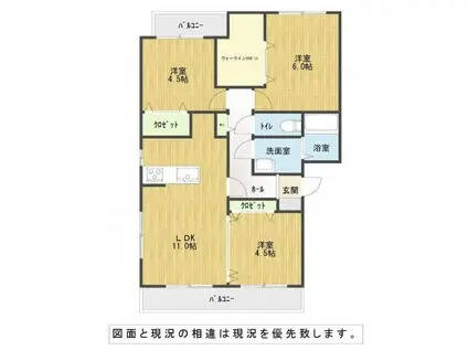 Y・Iマンション壱番館(3LDK/1階)の間取り写真