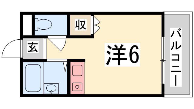 エクセルハイツ(ワンルーム/1階)の間取り写真