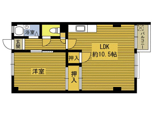 シーサイドヒルズ駅前(1LDK/4階)の間取り写真