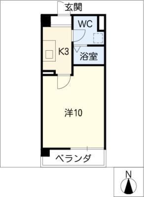 竹中ビル(1K/3階)の間取り写真