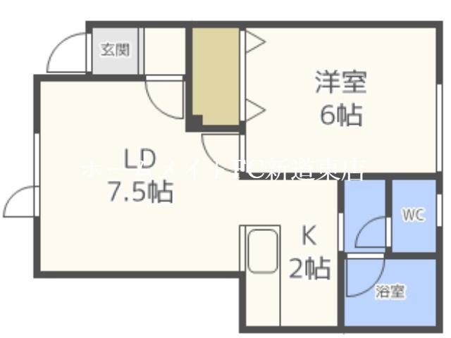ドエル元町(1LDK/2階)の間取り写真