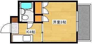 GREEN COURT(1K/2階)の間取り写真