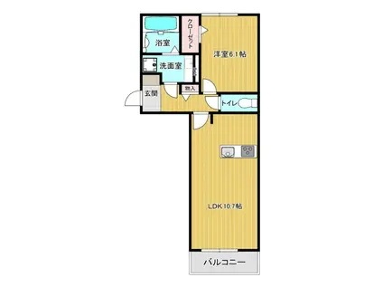 パークヴィラ下南部II棟(1LDK/2階)の間取り写真