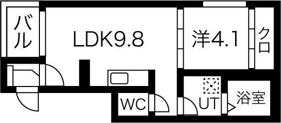 ハーモニーテラス千代田(1LDK/3階)の間取り写真