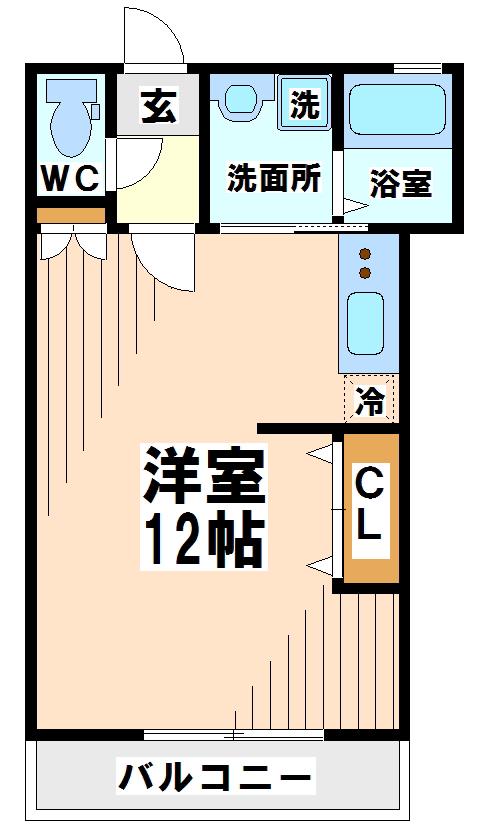 コーポラスエコー(ワンルーム/2階)の間取り写真