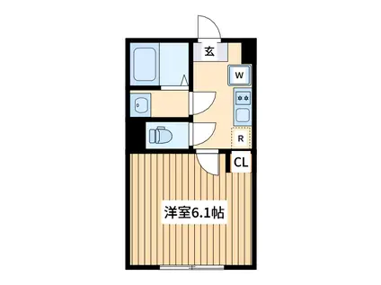 カインドネス町田Ⅱ(1K/1階)の間取り写真