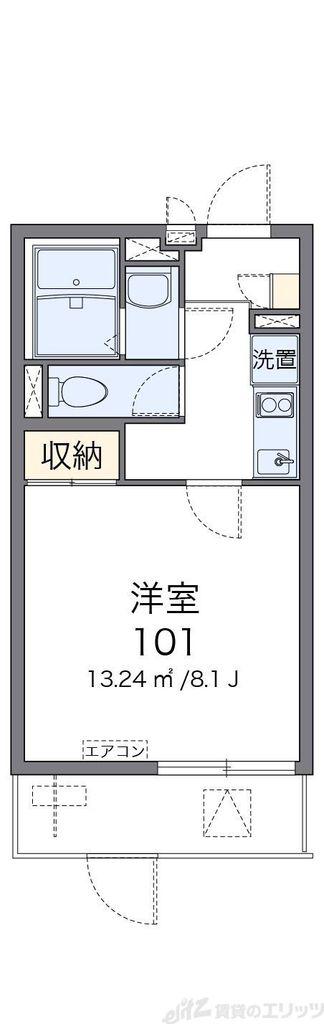 クレイノセイ柴島(1K/2階)の間取り写真