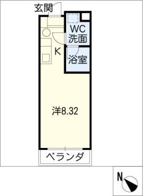 旭ツヴェルフ(ワンルーム/3階)の間取り写真