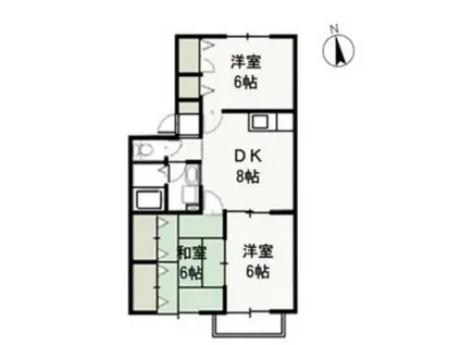 エルハイムIII(3DK/2階)の間取り写真