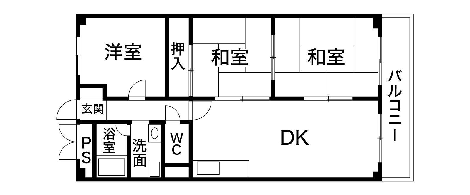 清公苑マンション(3DK/3階)の間取り写真