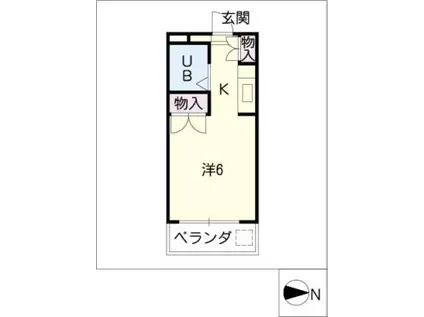 クオリシティ山手(ワンルーム/2階)の間取り写真