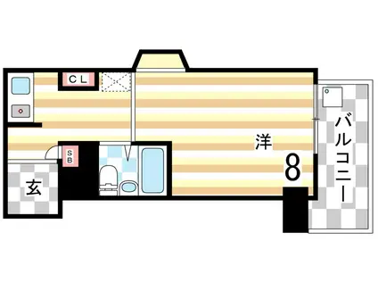 アルテハイム神戸・県庁前(ワンルーム/4階)の間取り写真