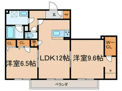 ミラーエステート イーストビル(2LDK/2階)の間取り写真