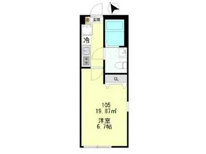 パルク井の頭(1K/1階)の間取り写真