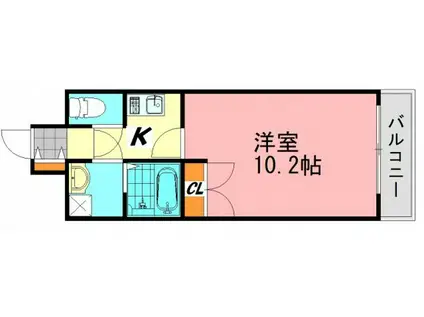 LECIEL仁保新町(1K/4階)の間取り写真