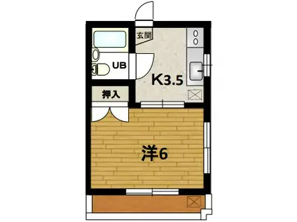 BONOS 宮崎台(1K/2階)の間取り写真