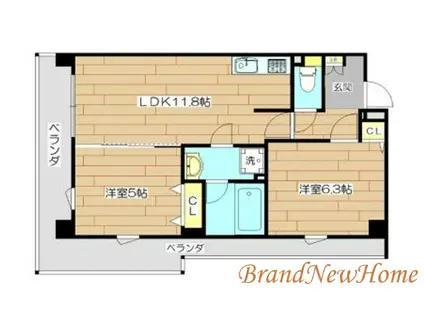 プレステージ11番館(2LDK/2階)の間取り写真