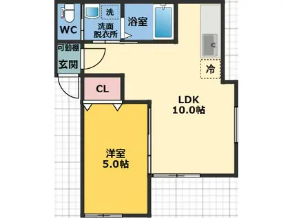 メゾン・ドゥ・アッシュ市川(1LDK/1階)の間取り写真