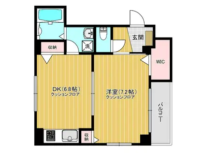 リビオン新丸子(1DK/4階)の間取り写真