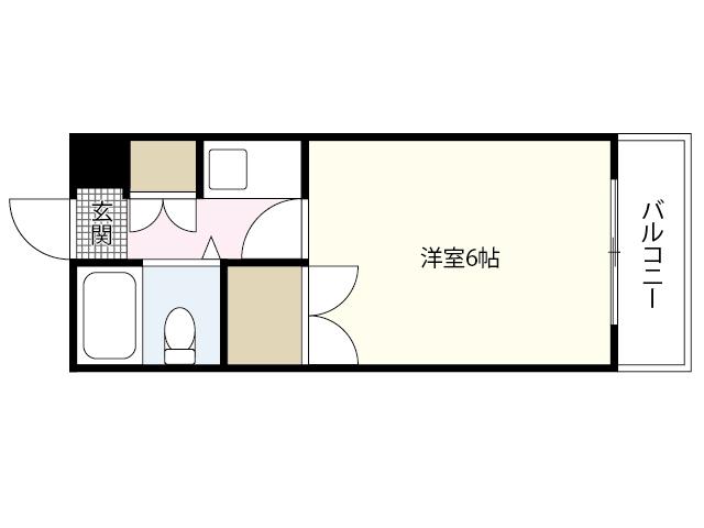 CALM西川口町(1K/3階)の間取り写真