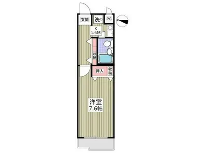 フレクション光が丘(1K/3階)の間取り写真