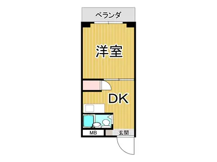 三甲イエム(1DK/3階)の間取り写真