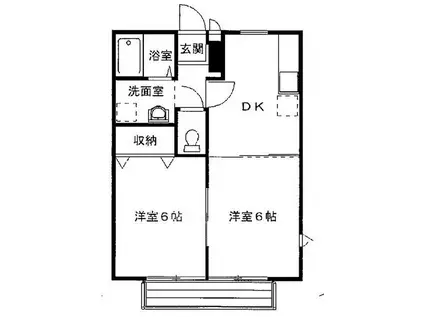グレイスせせらぎ(2DK/1階)の間取り写真