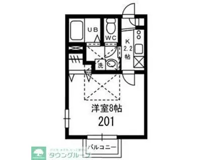 セレ小机(1K/2階)の間取り写真