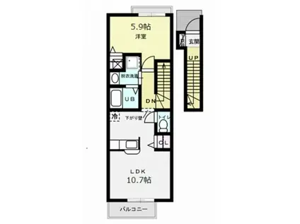 ステーションコート(1LDK/2階)の間取り写真