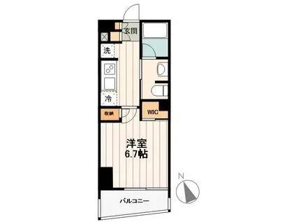 リビオ神楽坂(1K/2階)の間取り写真