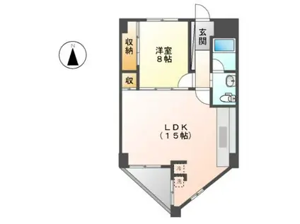 エスエス23ビル(1LDK/4階)の間取り写真