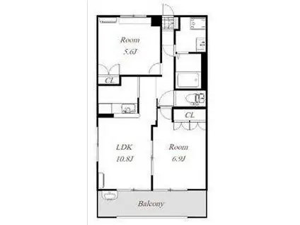 サンプレイス(2LDK/1階)の間取り写真