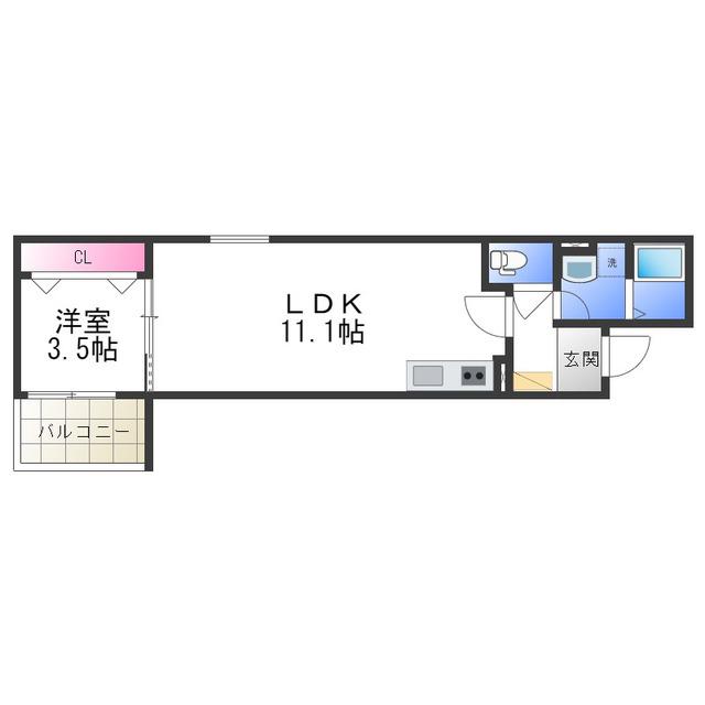 FSTYLE浜寺石津町西1号館(1LDK/1階)の間取り写真