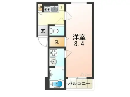 メゾン上七軒(1K/1階)の間取り写真