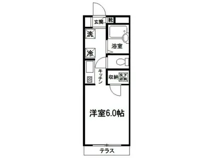 ナリッシュアレイ(ワンルーム/1階)の間取り写真